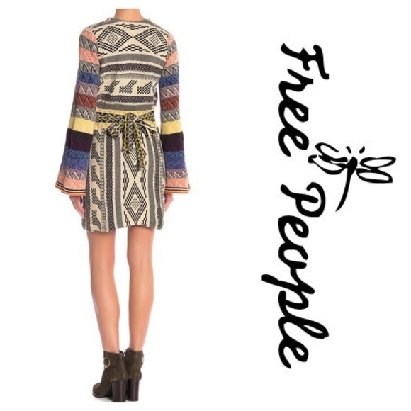 🎉HP🎉⭐️Free People Patchwork Sweater Dress Multi - Picture 6 of 7
